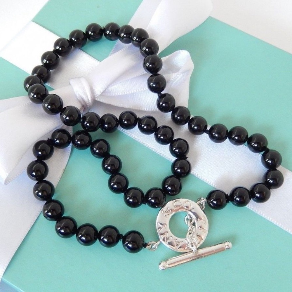 Tiffany & Co. onyx bead necklace